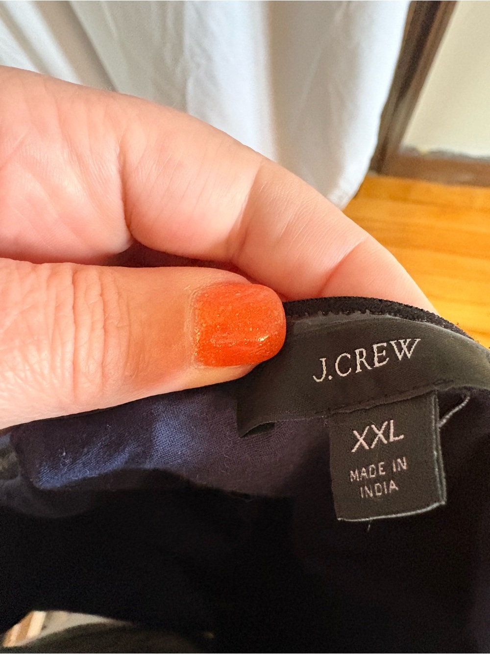 JCrew Navy Linen One Shoulder Mini Dress with Bow detail - Picture 3 of 3